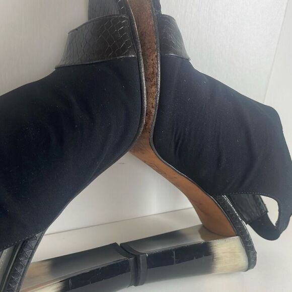 Donald J. Pliner Slingback Fabric and Leather Heeled Sandals 7 Black - Picture 8 of 15